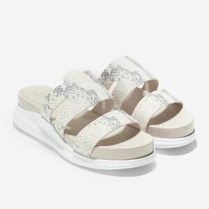 Cole Haan 2. Zerogrand Snake Print Slotted Slide Sandals W13317 Womens Sz 10.5